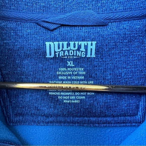 Duluth Trading Co. Men's Silver Lining Sweater Fleece Pullover Blue - Picture 8 of 9